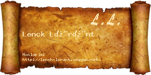 Lenck Lóránt névjegykártya